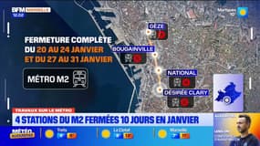 Marseille: quatre stations fermées en janvier pendant 10 jours sur la ligne M2