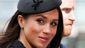 Meghan Markle le 25 avril 2018 avec le prince Harry, qui était alors son fiancé