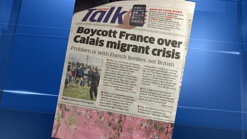 Metro UK a appelé au boycott de la France vendredi.