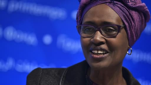 Winnie Byanyima, directrice exécutive d'Oxfam International, le 17 avril 2016 à Washington Winnie Byanyima, directrice exécutive d'Oxfam International, le 17 avril 2016 à Washington