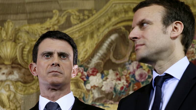 Manuel Valls et Emmanuel Macron le 8 février 2016.