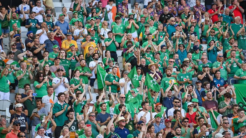 Les supporters irlandais face à la Roumanie