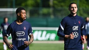 Presnel Kimpembe et Adrien Rabiot à l'entraînement