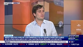 La pépite : Merci Walter livre de l'eau minérale ou de source dans des cubes de 10 litres réalisés à 85% en carton pour réduire les déchets, par Annalisa Cappellini - 04/09