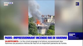 Paris: incendie impressionnant dans le 7ème arrondissement