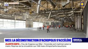 Nice: la déconstruction du palais Acropolis s'accélère