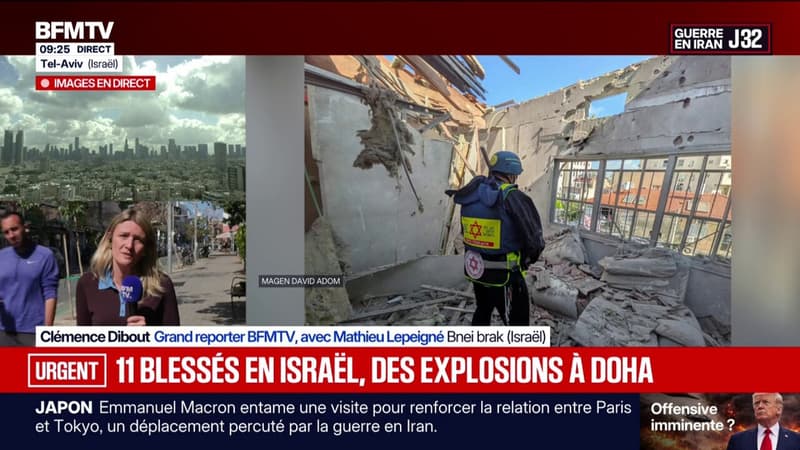 Guerre au Moyen-Orient: au moins 11 blessés dans le centre d'Israël après un tir de missile à fragmentation