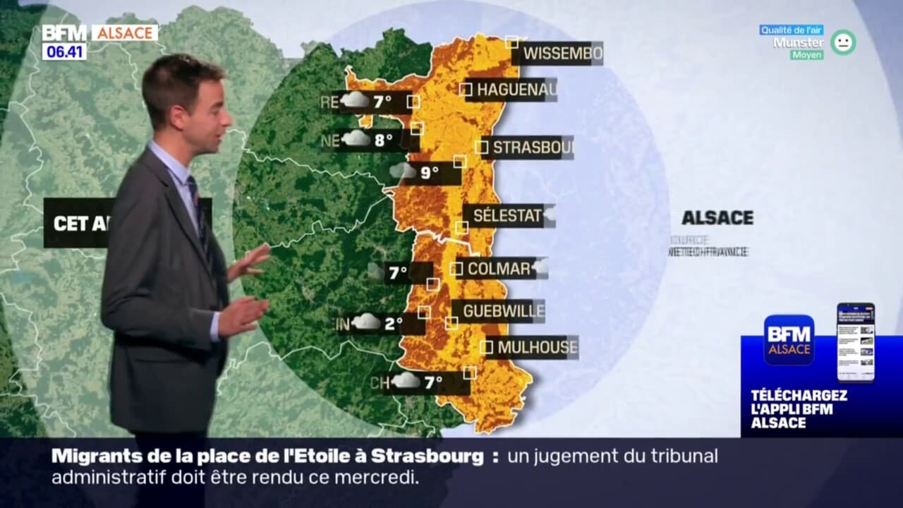 Météo Alsace: une journée nuageuse ce mercredi, jusqu'à 9°C attendus à ...