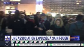 Des dizaines de personnes manifestent après l'expulsion de l'association culturelle Mains d'oeuvres de ses locaux à Saint-Ouen