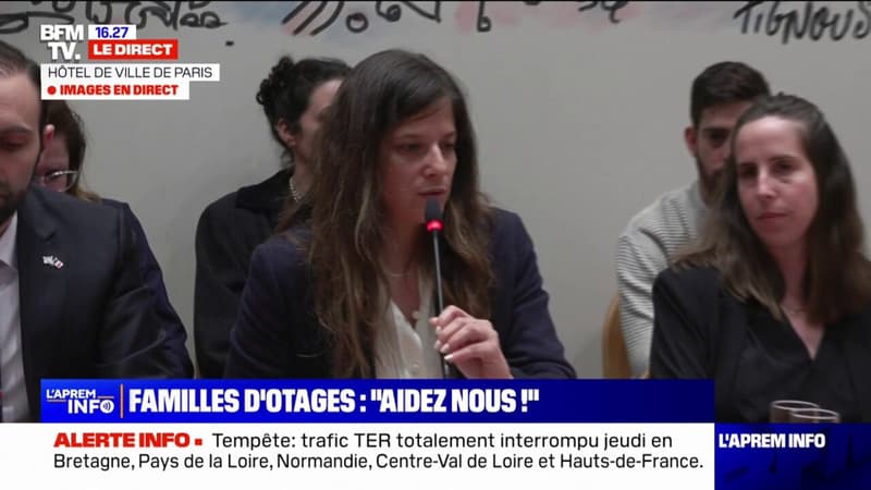 Familles d'otages israéliens à Paris: 
