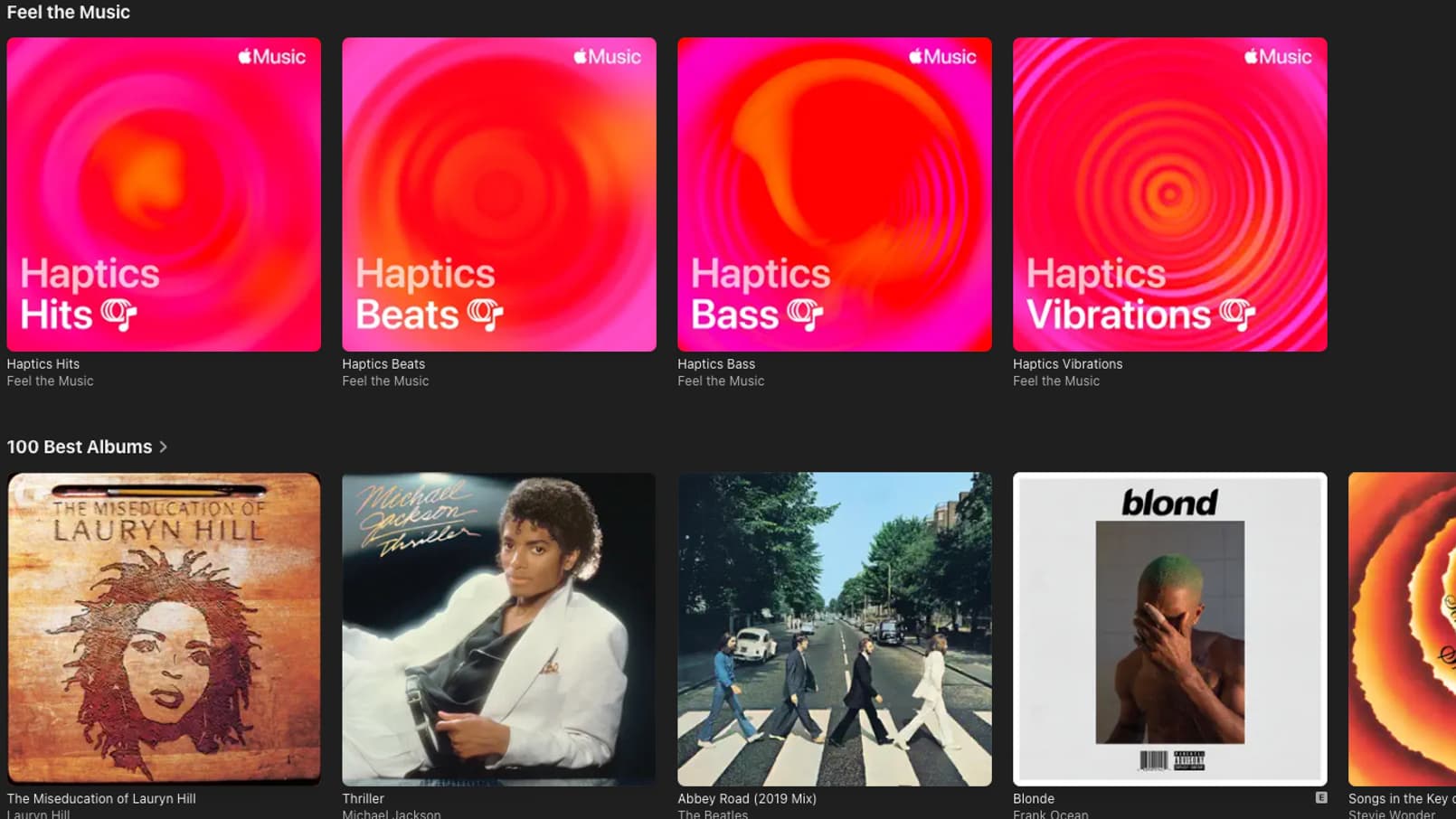 Les playlists Apple Music Haptics Les playlists Apple Music Haptics