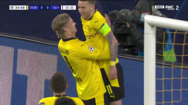 Dortmund-Séville: quand Haaland soulève Reus sur sa célébration