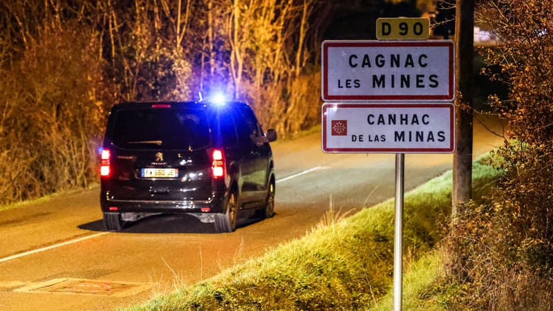 Une voiture de police à Cagnac-les-Mines, le 13 décembre 2022