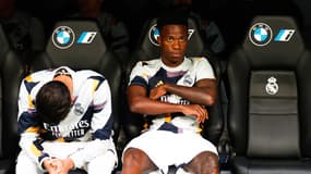 Vinicius sur le banc lors de Real Madrid-Las Palmas (2-0, 7e journée de Liga), le 27 septembre 2028