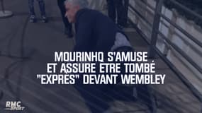 Mourinho s'amuse et assure être tombé "exprès" devant Wembley
