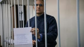 L'Américano-britannique Paul Whelan, un ancien marine qui risque jusqu'à 20 ans de prison pour espionnage, lors de son procès à Moscou le 24 octobre 2019