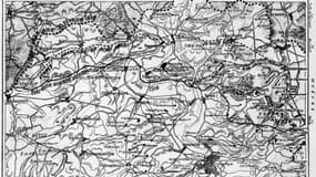 La carte de la bataille de Verdun