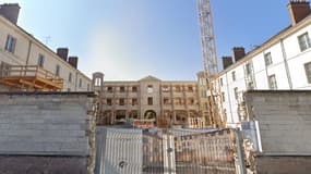 Les travaux de l'hôtel-spa La Licorne à Troyes, en 2020.
