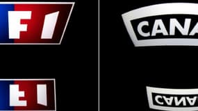 Montage photo des logos de TF1 et Canal+, le 7 septembre 2022