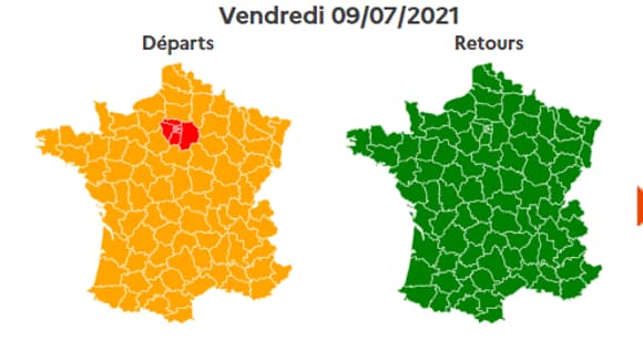 Un vendredi orange au niveau national dans le sens des départs, rouge en Ile-de-France.