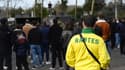 Des supporters du FC Nantes avant un match contre l'OM, le 20 février 2021