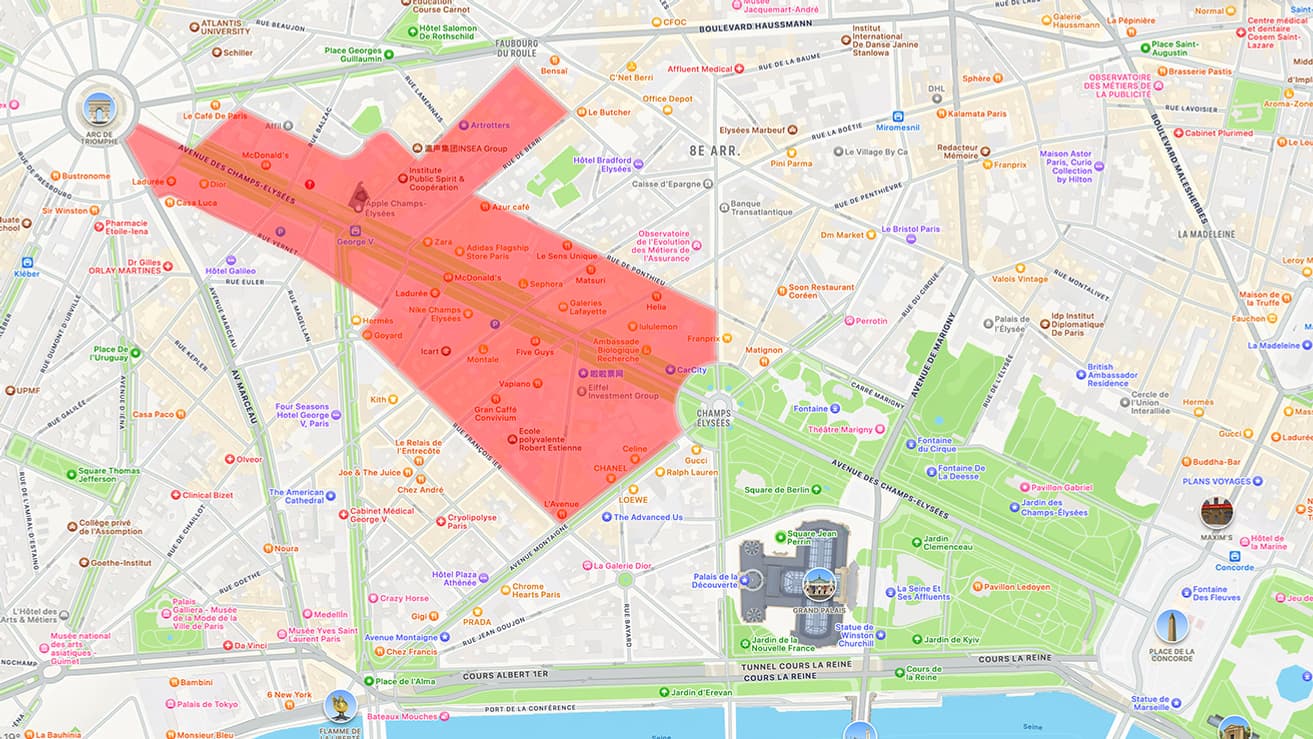 Le périmètre dans lequel la circulation est interdite jusqu'au 12 septembre 2024 23h59.