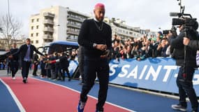 Neymar à son arrivée au Parc des Princes avant PSG-Montpellier, à Paris le 1er février 2020
