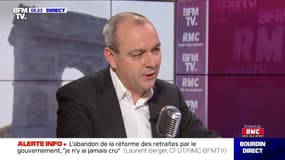 Le secrétaire général de la CFDT Laurent Berger face à Jean-Jacques Bourdin  sur RMC et BFMTV