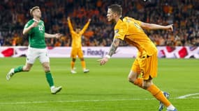 Wout Weghorst, auteur du but qui qualifie les Pays-Bas pour l'Euro, le 18 novembre 2023