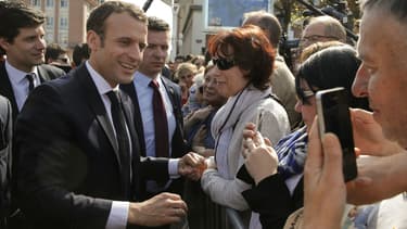 Visite d'Emmanuel Macron dans la commune de Saint-Dié-des-Vosges, le 18 avril 2018