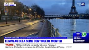Le niveau de la Seine continue de monter avec des débordements sur certaines parties des quais