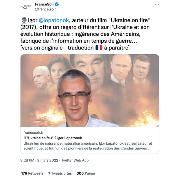 Capture d'écran du compte Twitter de France-Soir