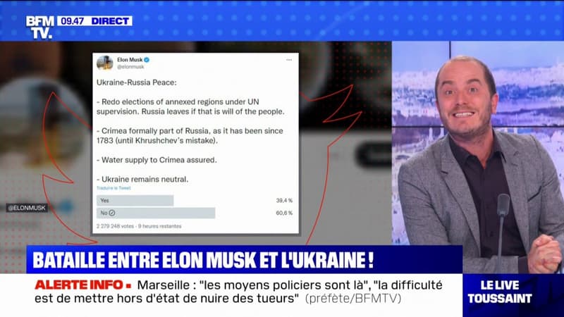 Ukraine: sur Twitter, Elon Musk propose à ses abonnés de voter pour un plan de paix et provoque un tollé