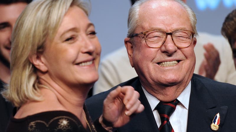Jean-Marie Lepen et sa fille en 2012.