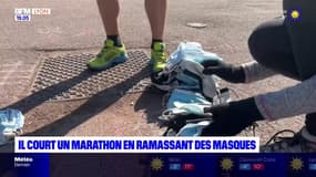 Lyon: il court un marathon en ramassant des masques 