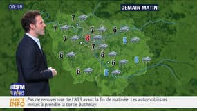 Météo Paris-Ile-de-France du lundi 30 janvier 2017: Temps gris et assez nuageux, avec des pluies faibles dans l'après-midi