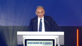 Éric Zemmour lors de son meeting à Cannes, samedi 22 janvier 2022