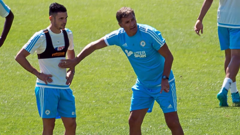 Rémy Cabella et Michel, le nouvel entraîneur marseillais