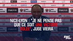 Nice-Lyon : "Je ne pense pas que ce soit une victoire volée", juge Vieira