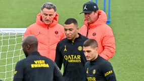 Christophe Galtier lors d'un entraînement du PSG en mars 2023