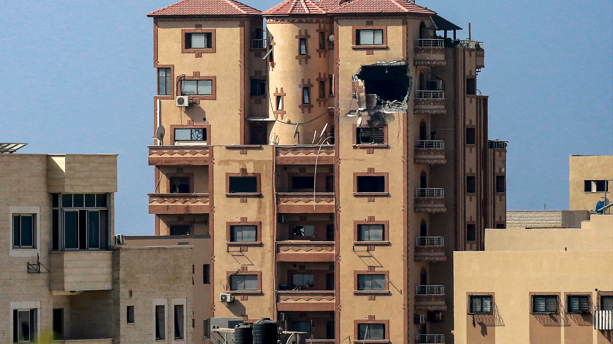 Agence de l'AFP à Gaza City frappée le 3 novembre 2023 par l'armée israélienne.