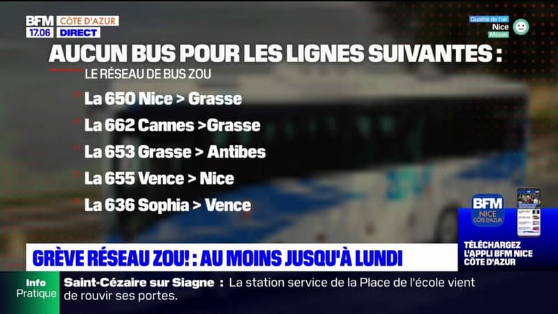 Côte d'Azur: des perturbations dans les transports en commun la semaine prochaine