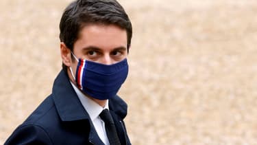 Le porte-parole du gouvernement Gabriel Attal à l'Elysée le 17 février 2021