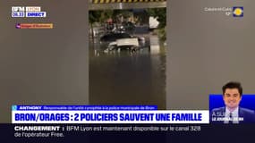 Bron: deux policiers sauvent une mère et ses deux enfants lors d'inondations causées par les orages