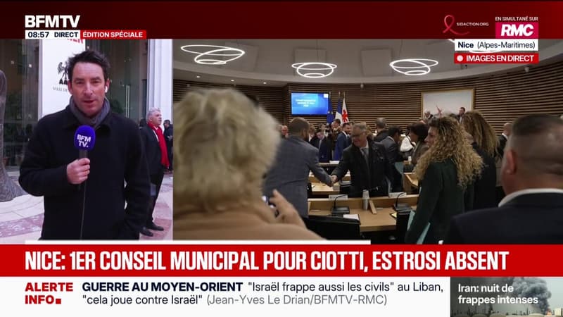 Premier conseil municipal pour Éric Ciotti à Nice, Christian Estrosi absent