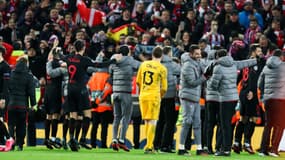 Les joueurs de l'Atlético de Madrid, à Liverpool le 11 mars 2020