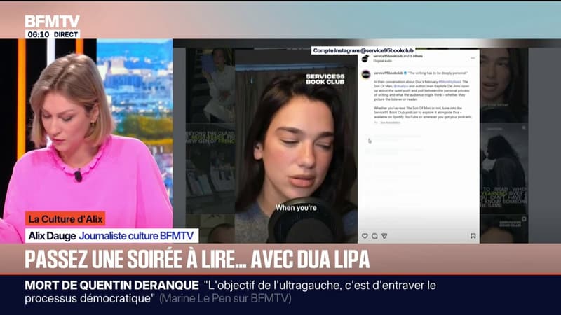 LA CULTURE D'ALIX - Dua Lipa a organisé une soirée à Paris dans le cadre de son club de lecture