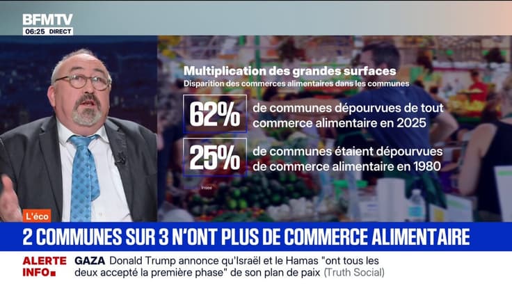 62% des communes dépourvues de tout commerce alimentaire en 2025