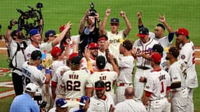 Les joueurs des Phillies de Philadelphie, le 16 juillet 2025.