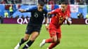 Kylian Mbappé et Eden Hazard lors de la demi-finale de la Coupe du monde 2018 entre la France et la Belgique.